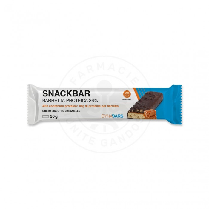 Snackbar Dynabars Barretta Proteica 36% Gusto Biscotto e Caramello 50 G