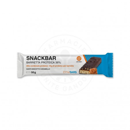 Snackbar Dynabars Barretta Proteica 36% Gusto Biscotto e Caramello 50 G