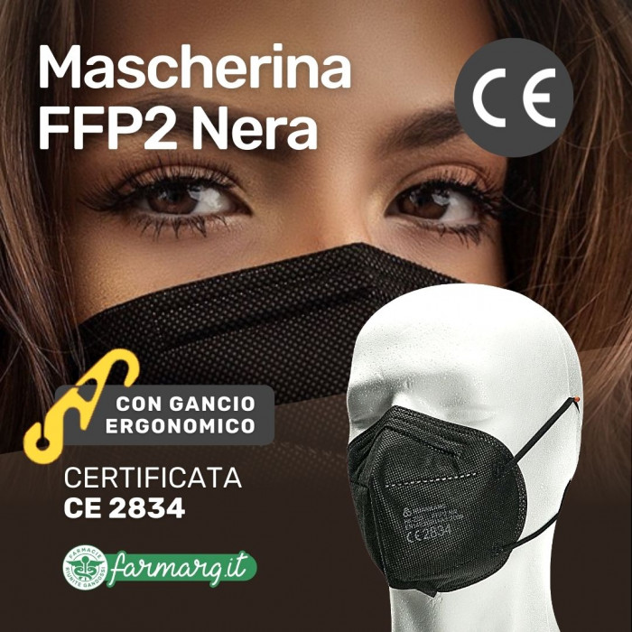 Mascherina FFP2 Nera certificata CE 2834